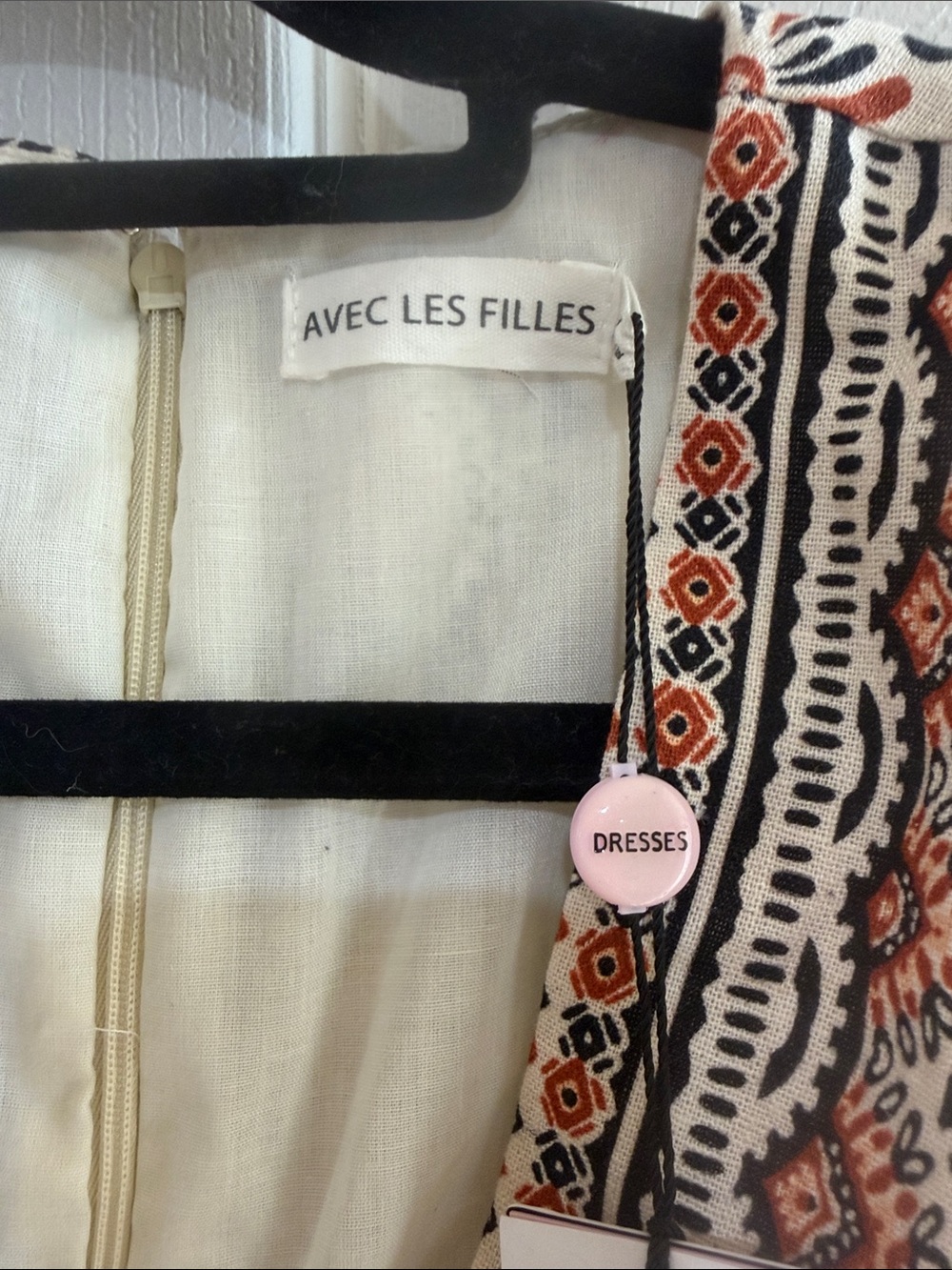 Avec Les Filles Beige and Black Floral Print Mini Dress - Picture 7 of 11